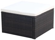 vidaXL Voetenbank/poef bruin 53x53x30 cm poly rattan