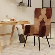 vidaXL Fauteuil echt leer bruin