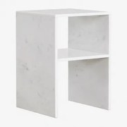 Vierkante Bijzettafel 35x35 Cm In Gabrielle Marmer Wit Marmer - Sklum