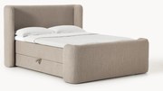 Bouclé boxspring bed Perla met opbergruimte
