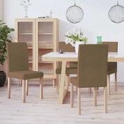 vidaXL Eetkamerstoelen 4 st stof bruin