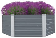 vidaXL Plantenbak verhoogd 129x129x46 cm gegalvaniseerd staal grijs