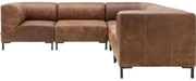 Goossens Excellent Hoekbank Marshall bruin, leer, 2 x 1,5-zits, urban industrieel