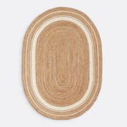 Ovalen vloerkleed in jute, Aftas