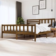 vidaXL Bedframe massief hout honingbruin 200x200 cm