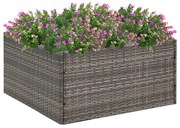 vidaXL Plantenbak 80x80x40 cm poly rattan grijs