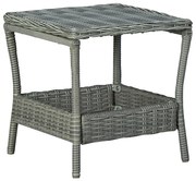 vidaXL Tuintafel 45x45x46,5 cm poly rattan lichtgrijs