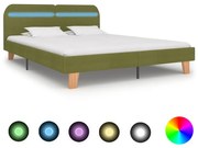 vidaXL Bedframe met LED stof groen 160x200 cm