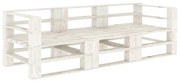 vidaXL Tuinbank 3-zits pallet hout wit