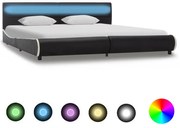 vidaXL Bedframe met LED kunstleer zwart 180x200 cm