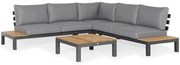 SUNS Vita hoek loungeset 4 delig wased grey / matt royal grey / naturel teak