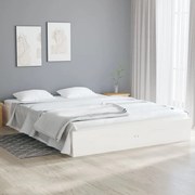 vidaXL Bedframe massief hout wit 135x190 cm 4FT6 Double