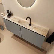 Mondiaz Ture DLux toiletmeubel 120cm smoke met wastafel frappe midden met kraangat