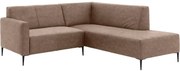 Goossens Bank Key West bruin, micro leer, 2-zits, modern design met ligelement rechts