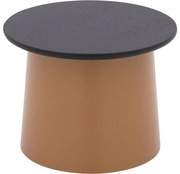 Goossens Excellent Salontafel Uniek rond, hout eiken zwart, elegant chic, 50 x 37 x 50 cm