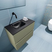 Mondiaz Ada 60cm toiletmeubel army met wastafel urban links zonder kraangat