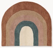 Handgetuft kindervloerkleed Rainbow van wol met franjes