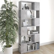 vidaXL Boekenkast/kamerscherm 80x24x186 cm spaanplaat betongrijs