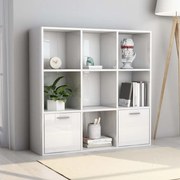 vidaXL Boekenkast 98x30x98 cm spaanplaat hoogglans wit