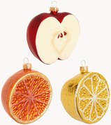 Handbeschilderde kerstboomhangers Fruit, 3-delig