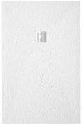 ZEZA Grade douchevloer - 75x180cm - antislip - antibacterieel - mineraalmarmer - rechthoek - mat wit 400000000000022997