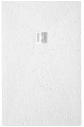 ZEZA Grade douchevloer - 75x180cm - antislip - antibacterieel - mineraalmarmer - rechthoek - mat wit 400000000000022997