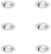 Set van 6 inbouwspots wit kantelbaar 6,5cm incl. LED IP54 ultra slim - Pupil Modern GU10 IP54 rond Binnenverlichting Lamp