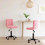 vidaXL Eetkamerstoelen 2 st draaibaar fluweel roze