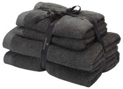 Aquanova Rio - Handdoek bundel - GOTS KATOEN - 2x 50x100 + 2x 67x130 cm - Dark Grey (donker grijs) RIOBUS-98