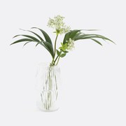 Vaas in glas met groeven, cilindervorm H25 cm, Afa
