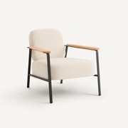 Fauteuil in badstof en metaal, ABRAXAS