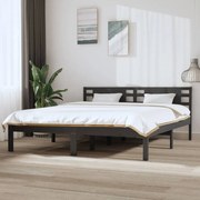 vidaXL Bedframe massief hout grijs 180x200 cm 6FT Super King