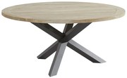 Taste Louvre tuintafel rond 160 cm. teak - aluminium poten