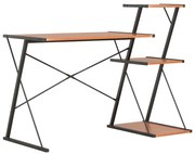 vidaXL Bureau met schap 116x50x93 cm zwart en bruin