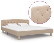 vidaXL Bedframe stof beige 160x200 cm