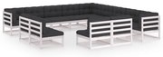 vidaXL 13-delige Loungeset met kussens massief grenenhout wit