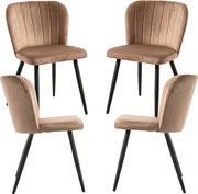 Set 4 Luk Fluwelen Stoelen