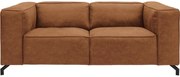 Goossens Bank Calvin cognac, micro leer, 2-zits, modern design