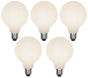 Set van 5 E27 3-staps dimbare LED lamp G95 mat 5W 550 lm 2700K