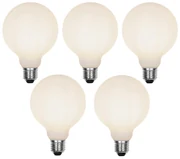 Set van 5 E27 3-staps dimbare LED lamp G95 mat 5W 550 lm 2700K