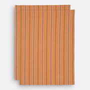 Set van 2 gestreepte theedoeken in gewassen katoen, Hortense