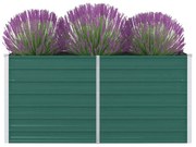 vidaXL Plantenbak verhoogd 160x80x77 cm gegalvaniseerd staal groen