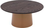 Goossens Excellent Salontafel Uniek rond, hout eiken bruin, elegant chic, 80 x 37 x 80 cm