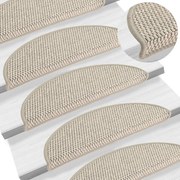 vidaXL Trapmatten zelfklevend 15 st sisal-look 56x20 cm taupe