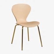 Set Van 4 Stapelbare Eetkamerstoelen Uit Bruin - Tarwe & Goud - Sklum