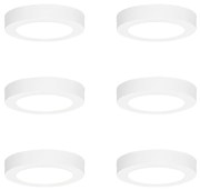 Set van 6 In- of opbouwspot wit 14 cm incl. LED 3 staps dim to warm met dipswitch - Trans