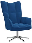 vidaXL Relaxstoel fluweel blauw