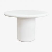 Namara Ronde Cementen Tuintafel Ø120 Cm & Wit - Sklum