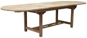 Ovaal 2 x uitschuifbare dining tuintafel 200-250-300x100xH78 cm teak zware uitvoering