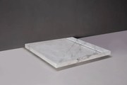 Forzalaqua Fresco douchebak 90x90cm carrara gepolijst met afvoerputje RVS